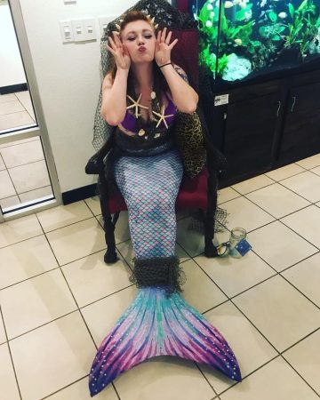 Adorned with a Crown of Shells, Sea Stars and Colorful Tail, katie the Mermaid makes Her Debut at Immersed Aquatic Art Show!